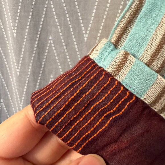 Ace & Jig Light Blue Striped Shirt with Tie Collar - L - Picture 11 of 11